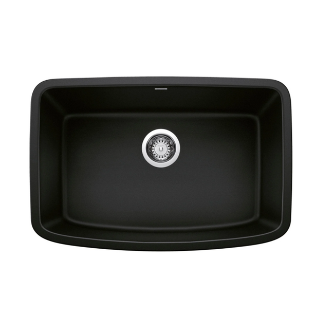 442941 -Valea SILGRANIT 27" Single Bowl Undermount Kitchen Sink - Coal Black