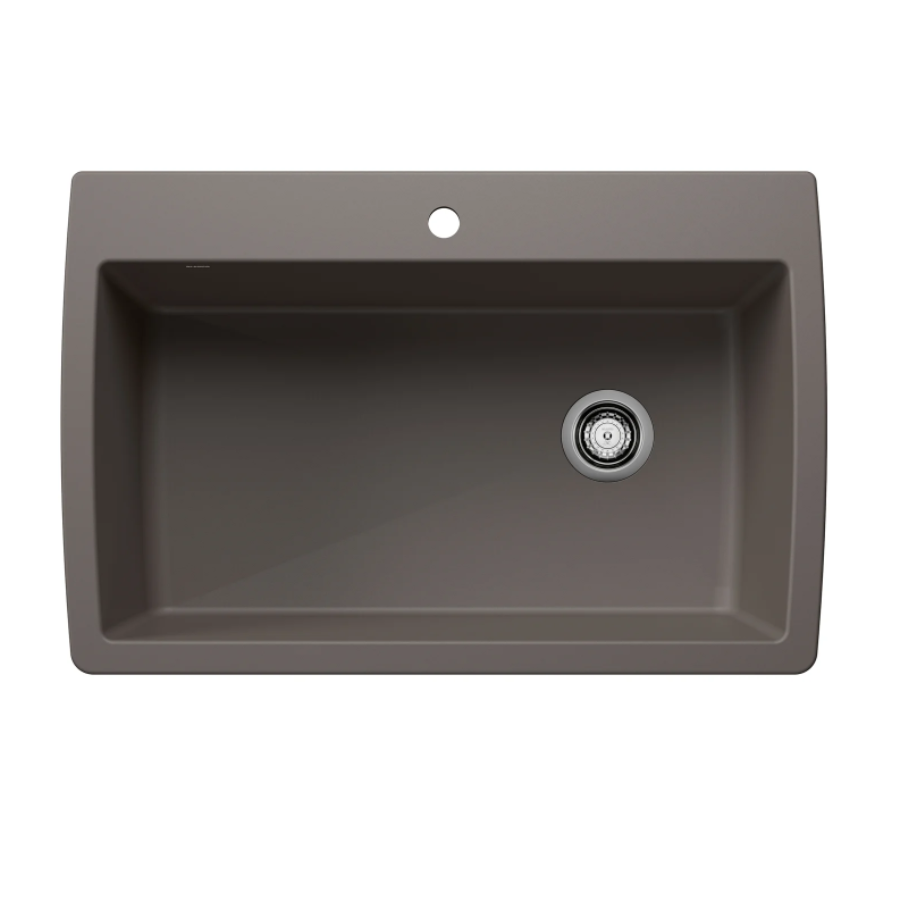 443109 - Diamond SILGRANIT 33.5" Super Single Dual Mount Kitchen Sink - Volcano Gray