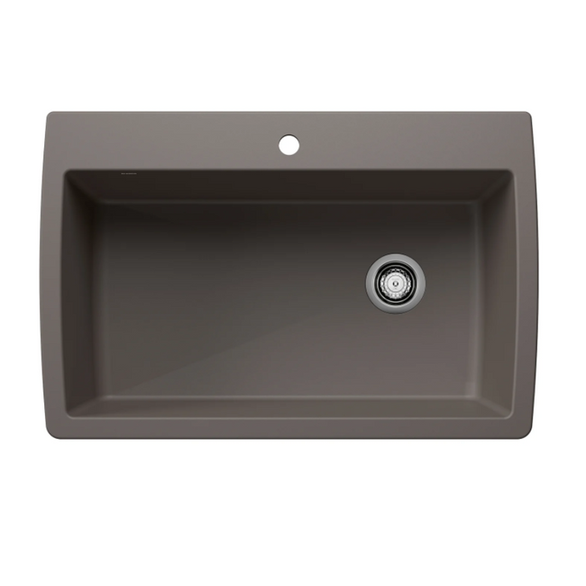 443109 - Diamond SILGRANIT 33.5" Super Single Dual Mount Kitchen Sink - Volcano Gray