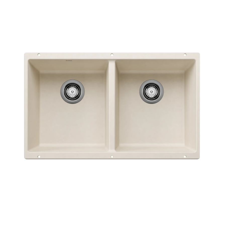 527401 - Precis SILGRANIT 29" 50/50 Double Bowl Undermount Kitchen Sink - Soft White