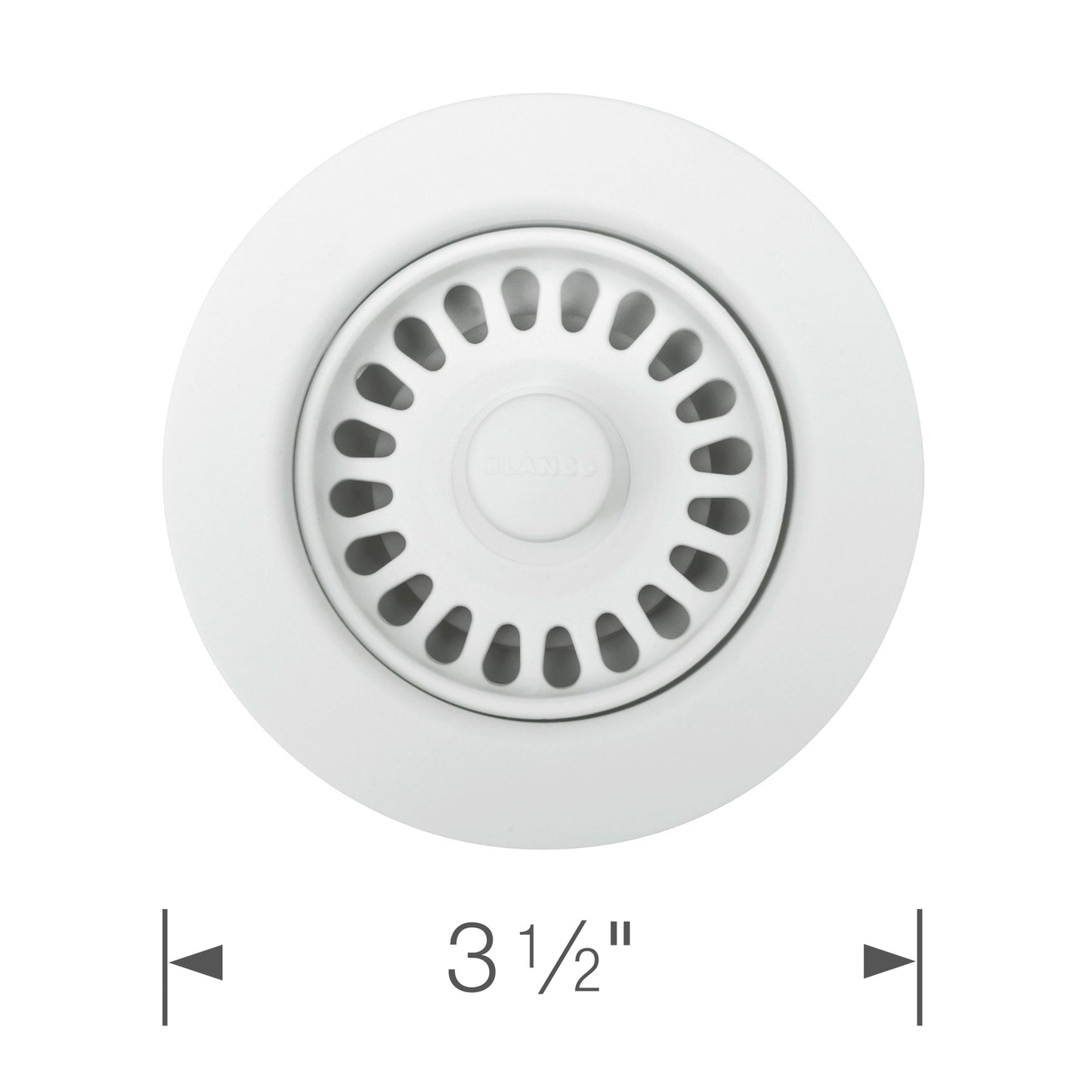 441091 - 3-1/2" Decorative Basket Strainer and Sink Flange - White