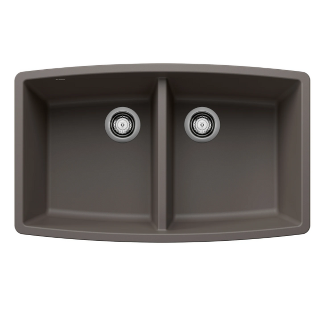 443123 - Performa SILGRANIT 33" 50/50 Double Bowl Undermount Kitchen Sink - Volcano Gray