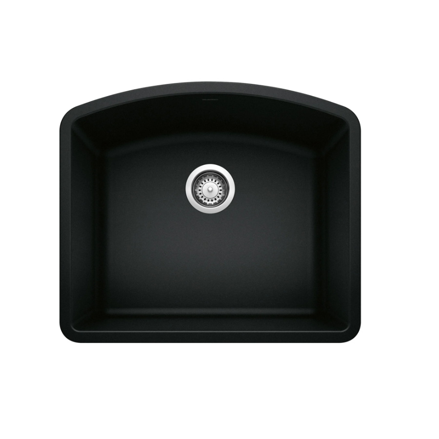 442906 -Diamond SILGRANIT 24" Single Bowl Undermount Kitchen Sink - Coal Black