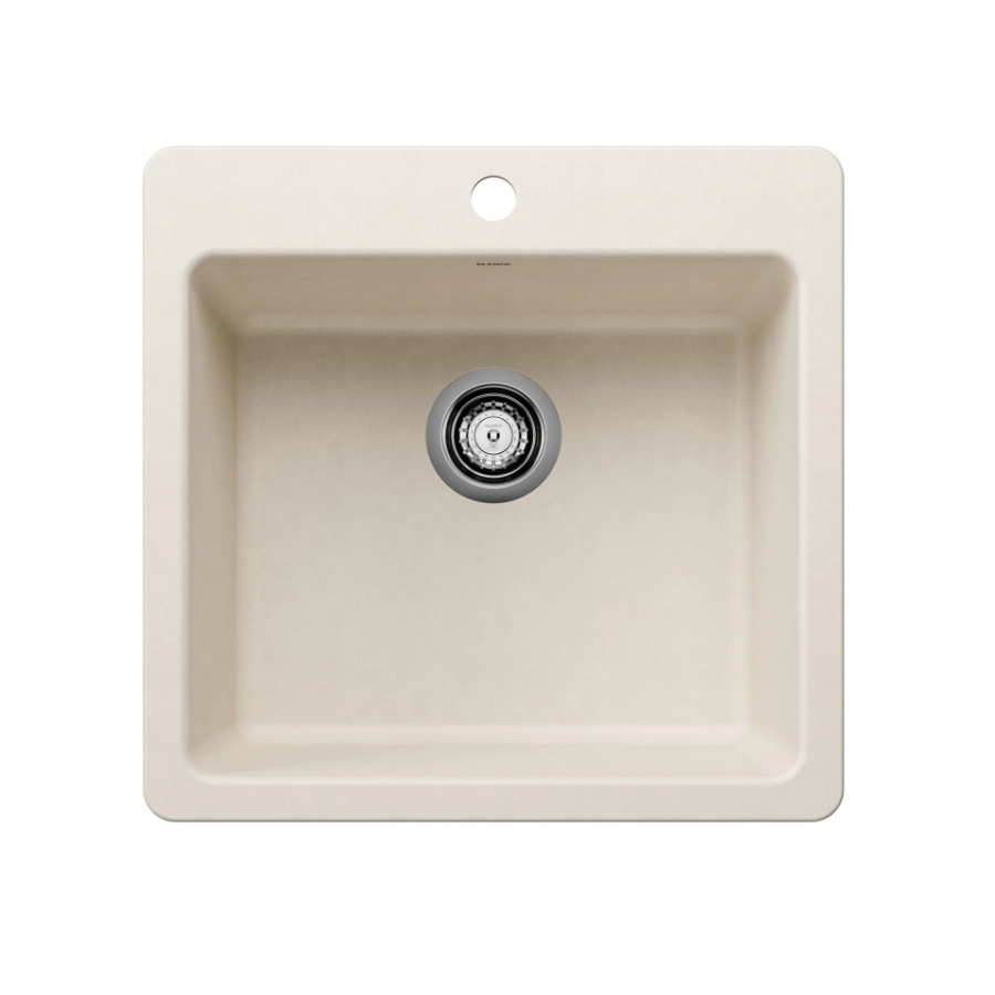 443233 - Liven SILGRANIT 21" Single Bowl Dual Mount Kitchen Sink - Soft White