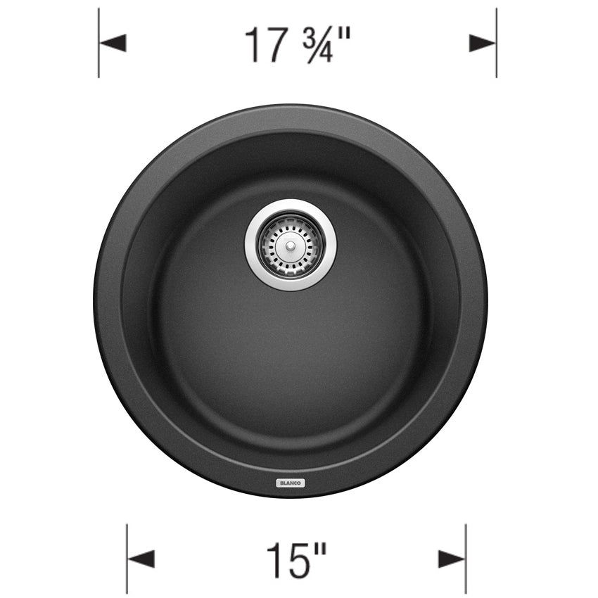 511632 - 18" Rondo Dual Mount Siligranit Round Bar Sink - Anthracite