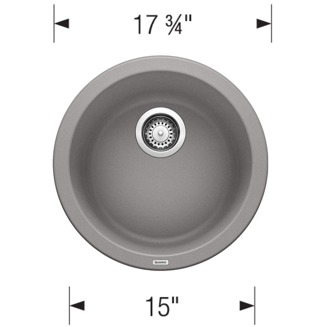 527407 - 18" Rondo Dual Mount Siligranit Round Bar Sink - Soft White