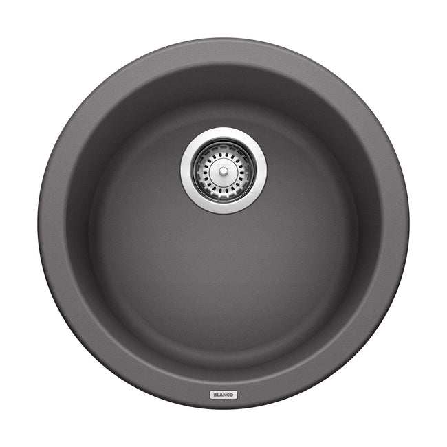 Blanco 518911 - 18" Rondo Dual Mount Siligranit Round Bar Sink in Cinder