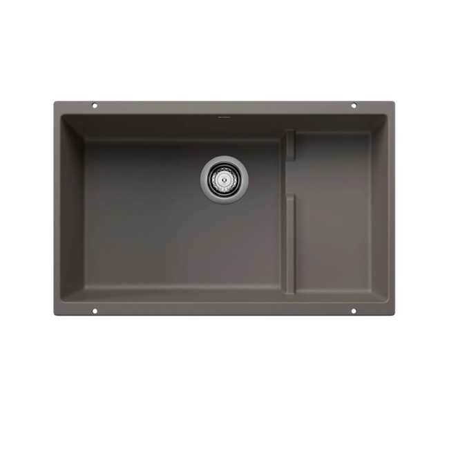 527415 - Precis Cascade SILGRANIT 29" Single Bowl Undermount Kitchen Sink with Colander - Volcano Gray