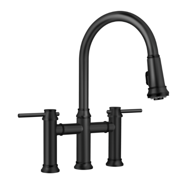 443024 - Empressa Pull-Down Dual-Spray Bridge Faucet - Matte Black