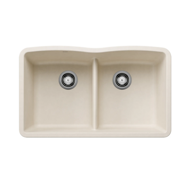 443069 -Diamond SILGRANIT 32" 50/50 Double Bowl Undermount Kitchen Sink with Low Divide - Soft White