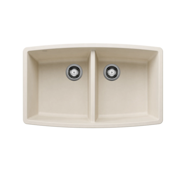 443086 - Performa SILGRANIT 33" 50/50 Double Bowl Undermount Kitchen Sink - Soft White