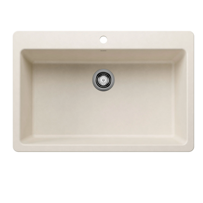 443201 - Liven SILGRANIT 33" Super Single Dual Mount Kitchen Sink - Soft White