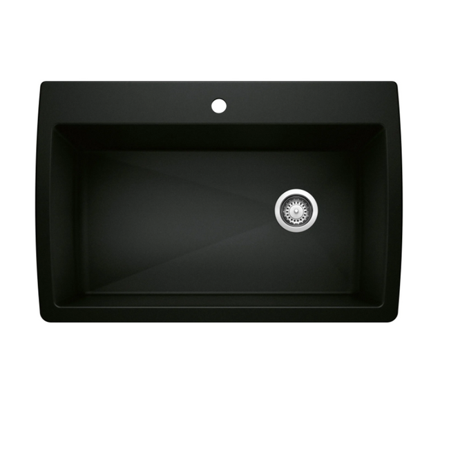 442917 -Diamond SILGRANIT 33.5" Super Single Dual Mount Kitchen Sink - Coal Black