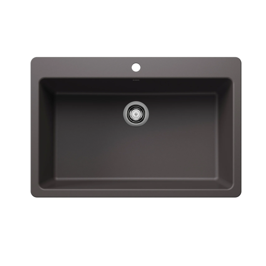 443196 - Liven SILGRANIT 33" Super Single Dual Mount Kitchen Sink - Cinder