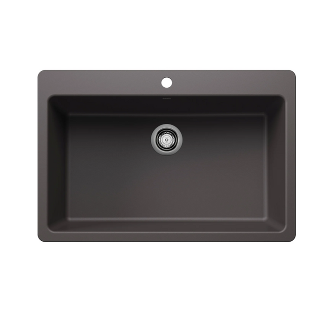 443196 - Liven SILGRANIT 33" Super Single Dual Mount Kitchen Sink - Cinder