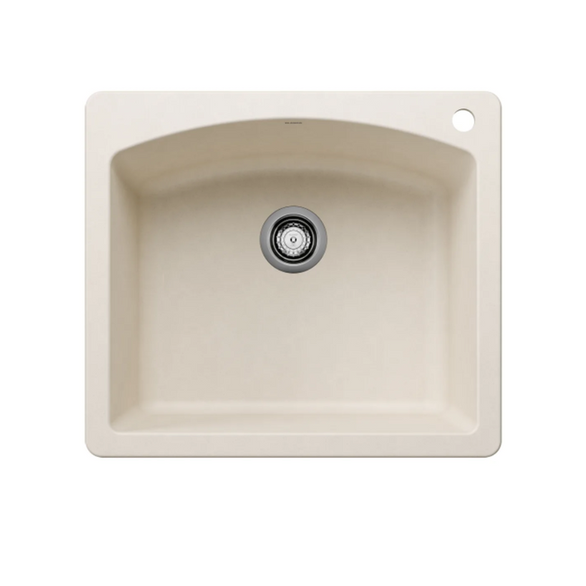 443060 - Diamond SILGRANIT 25" Single Bowl Dual Mount Kitchen Sink - Soft White