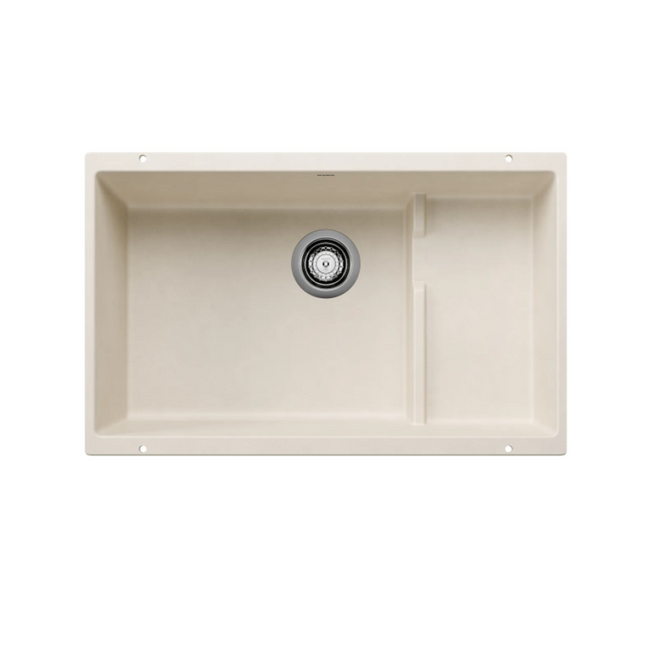 527406 - Precis Cascade SILGRANIT 29" Single Bowl Undermount Kitchen Sink with Colander - Soft White