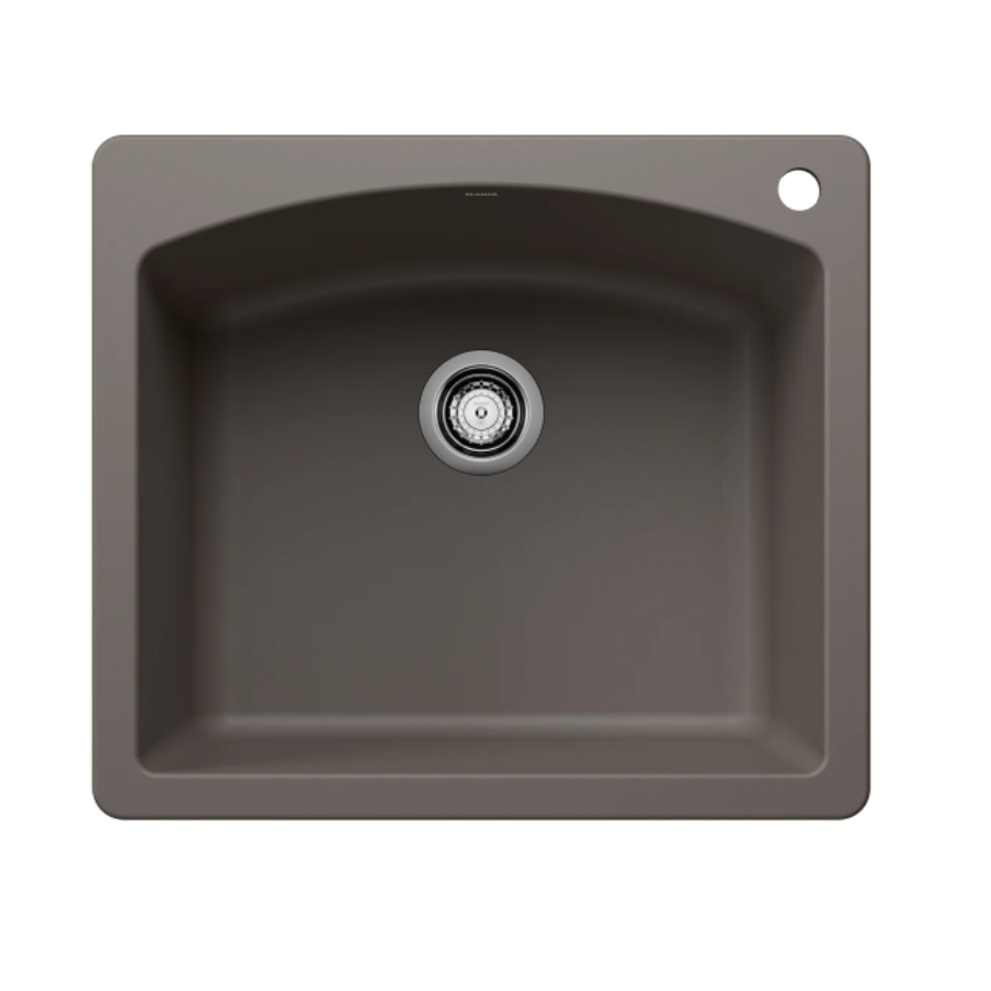 443097 - Diamond SILGRANIT 25" Single Bowl Dual Mount Kitchen Sink - Volcano Gray