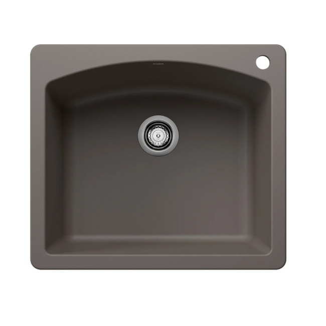 443097 - Diamond SILGRANIT 25" Single Bowl Dual Mount Kitchen Sink - Volcano Gray