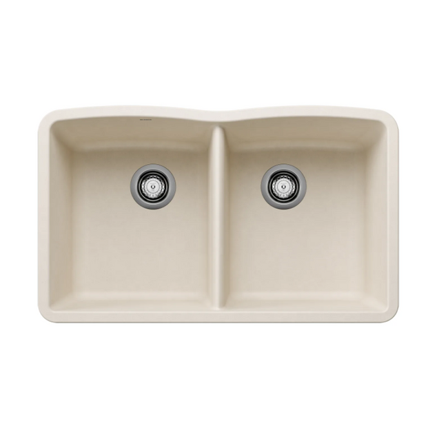 443068 - Diamond SILGRANIT 32" 50/50 Double Bowl Undermount Kitchen Sink - Soft White