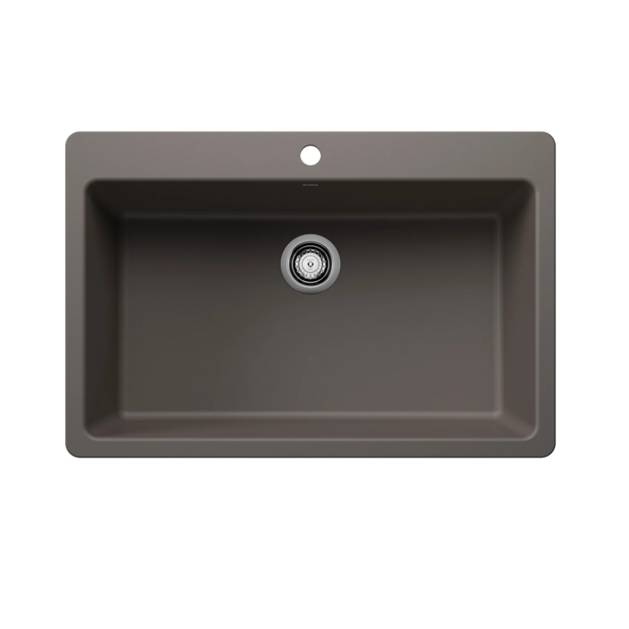 443200 - Liven SILGRANIT 33" Super Single Dual Mount Kitchen Sink - Volcano Gray