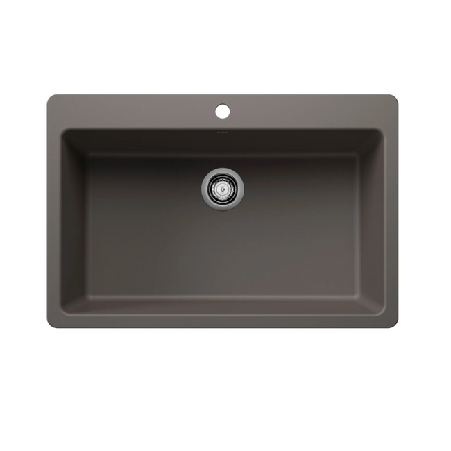 443200 - Liven SILGRANIT 33" Super Single Dual Mount Kitchen Sink - Volcano Gray