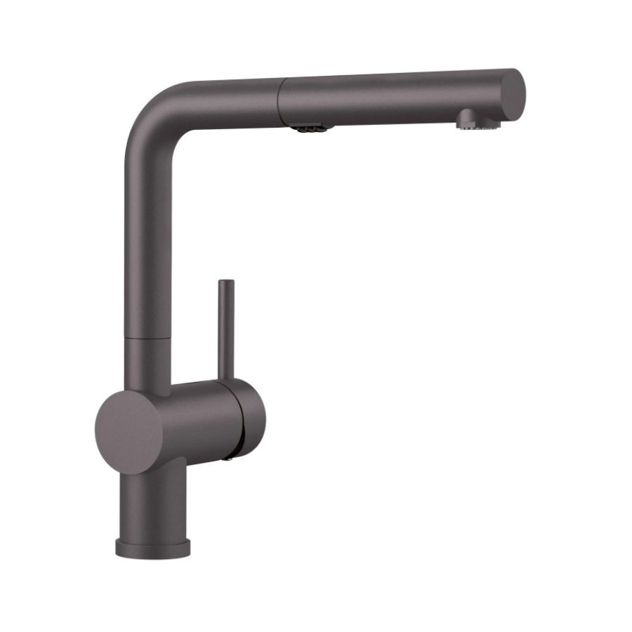 526369 - Linus Low Arc Pull-Out Dual-Spray Kitchen Faucet - Cinder