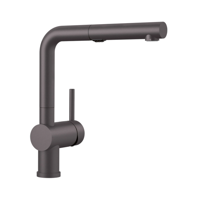526369 - Linus Low Arc Pull-Out Dual-Spray Kitchen Faucet - Cinder