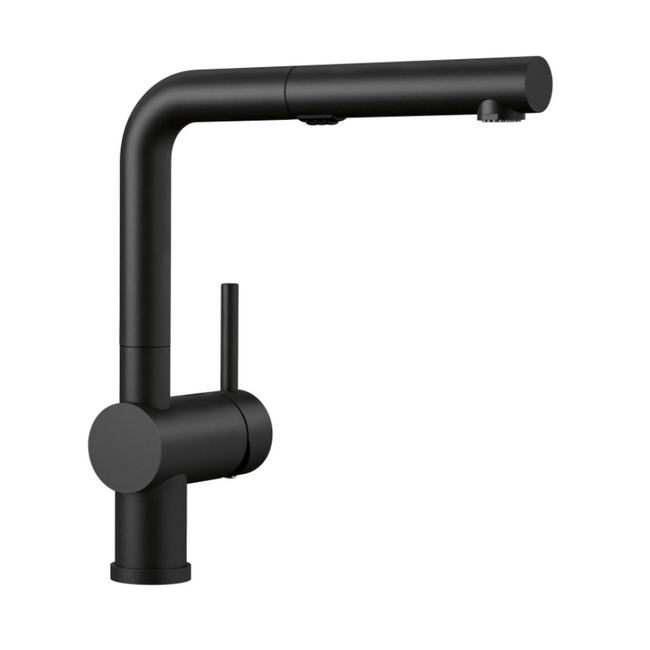 526374 - Linus Low Arc Pull-Out Dual-Spray Kitchen Faucet - Coal Black