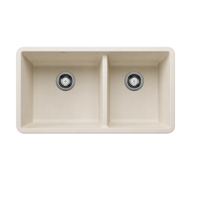 443081 - Precis SILGRANIT 33" 60/40 Double Bowl Undermount Kitchen Sink - Soft White