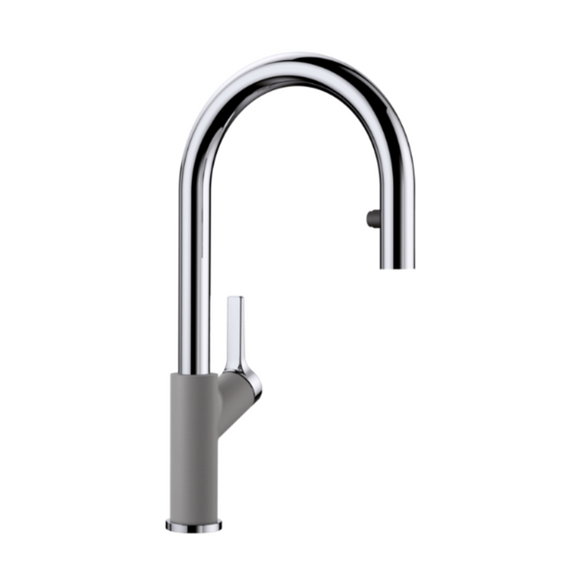 526396 - Urbena Pull-Down Dual-Spray Kitchen Faucet - Chrome/Metallic Gray