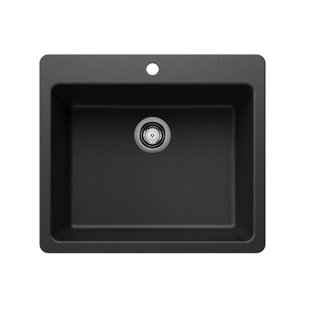 443219 - Liven SILGRANIT 25" Single Bowl Dual Mount Kitchen Sink - Anthracite