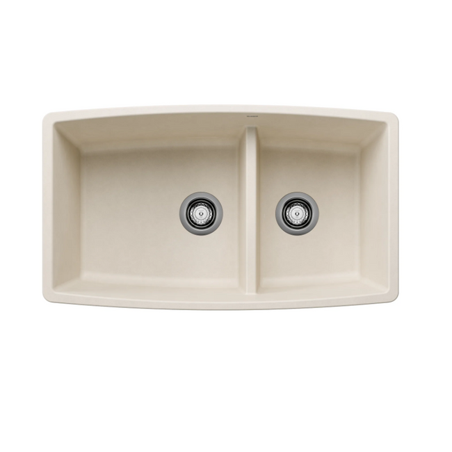 443088 -Performa SILGRANIT 33" 60/40 Double Bowl Undermount Kitchen Sink with Low Divide - Soft White