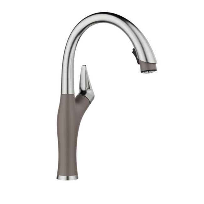 443039 - Artona Pull-Down Dual-Spray Kitchen Faucet - PVD Steel/Volcano Gray