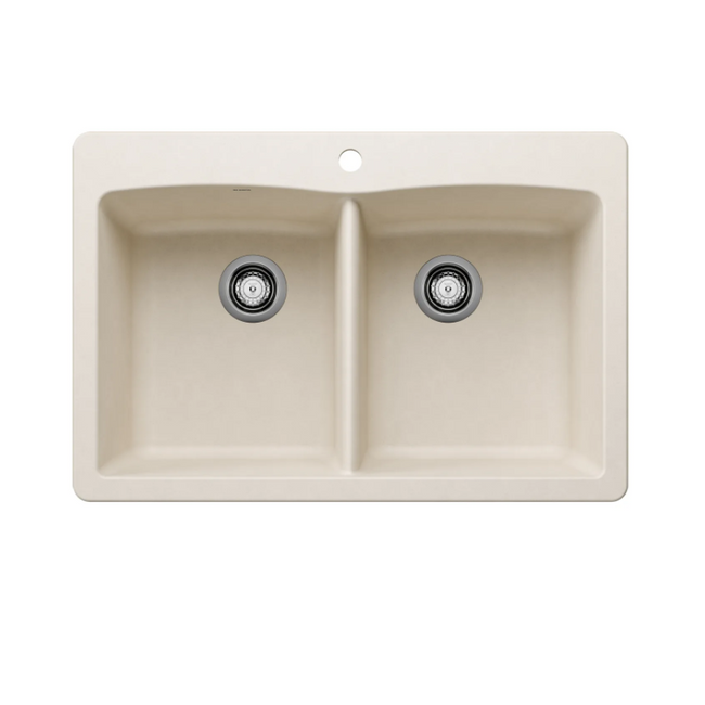 443067 -Diamond SILGRANIT 33" 50/50 Double Bowl Dual Mount Kitchen Sink - Soft White