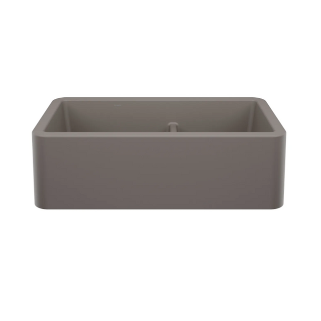 443115 - Ikon SILGRANIT 33" Double Bowl Apron-Front Farmhouse Sink with Low Divide - Volcano Gray