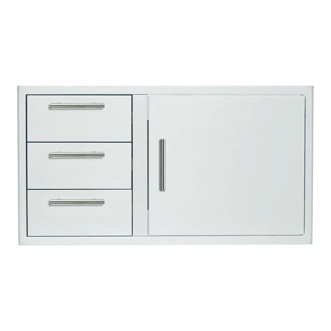 39" Access Door & Triple Drawer Combo with Soft Close Hinges and Lights - BLZ-DDC-39-R-LTSC