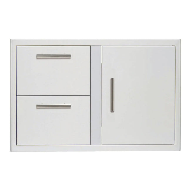 32" Access Door & Double Drawer Combo with Soft Close Hinges and Lights - BLZ-DDC-R-LTSC