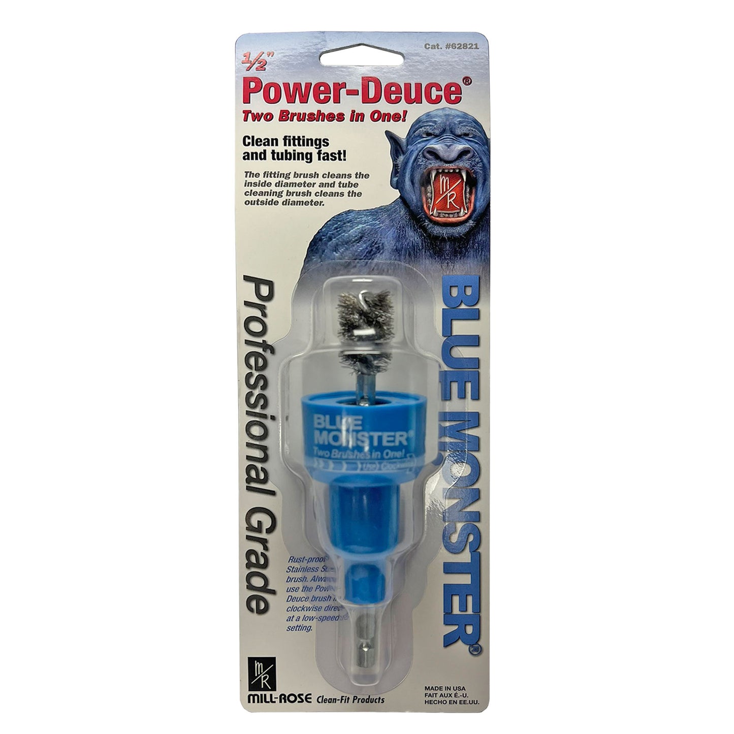 62821 - 1/2" Power-Deuce Brushing Tool - 1/2" ID and 5/8" OD