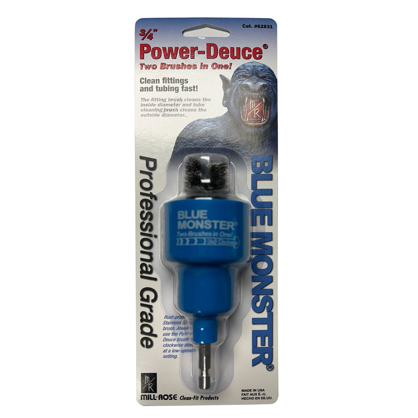 62831 - 3/4" Power-Deuce Brushing Tool - 3/4" ID and 7/8" OD