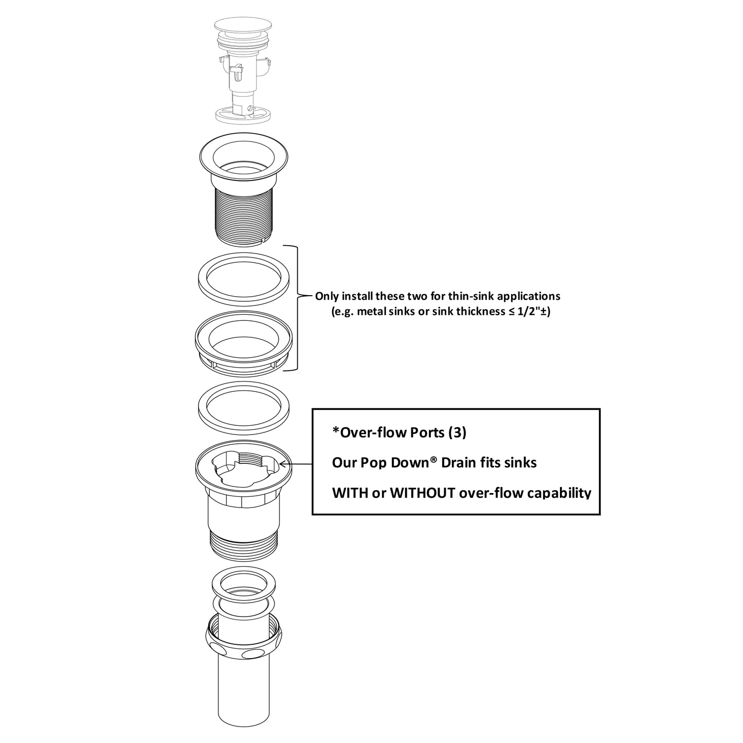 71410-BN - Pop Down Bathroom Sink Drain - Brushed Nickel