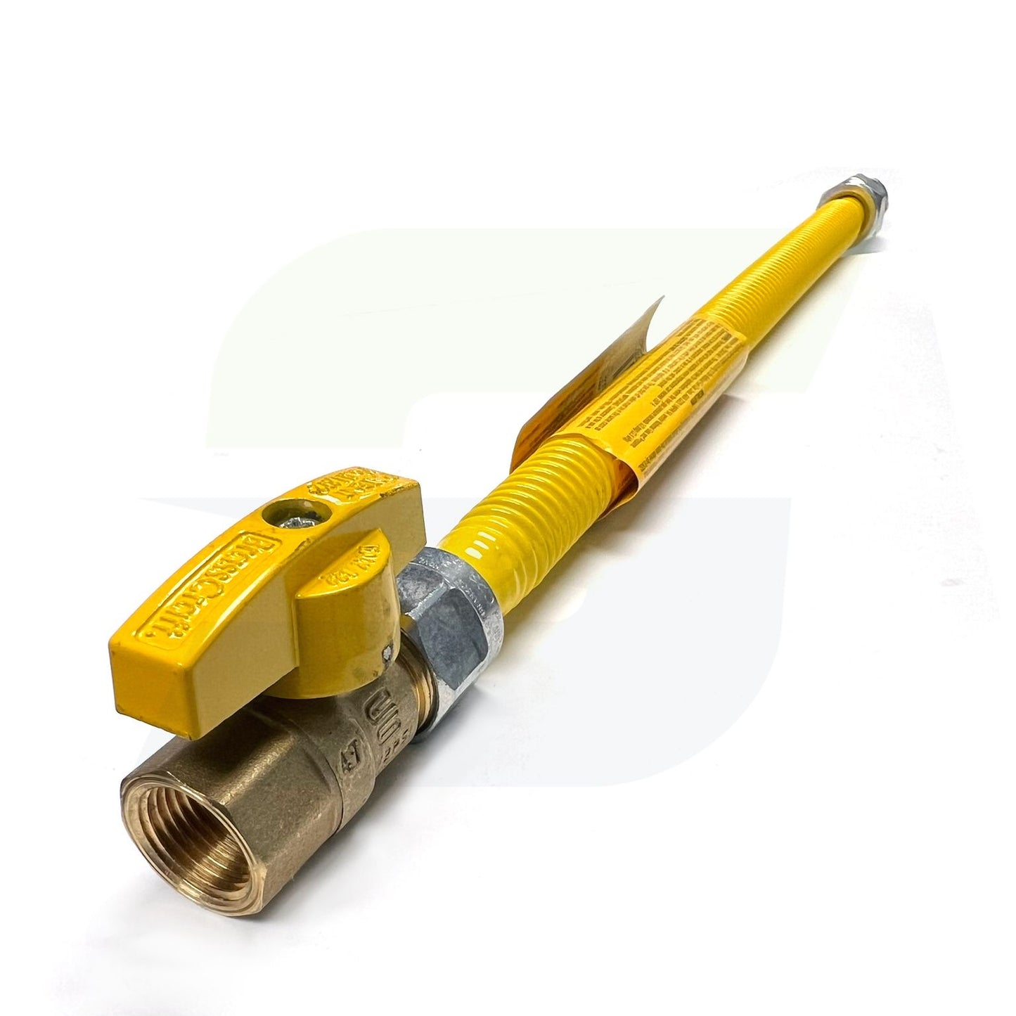 CSSC4K-24 - ProCoat Stainless Steel Gas Connector with Ball Valve - 1/2" MIP x FIP, 1/2" ID, 24"