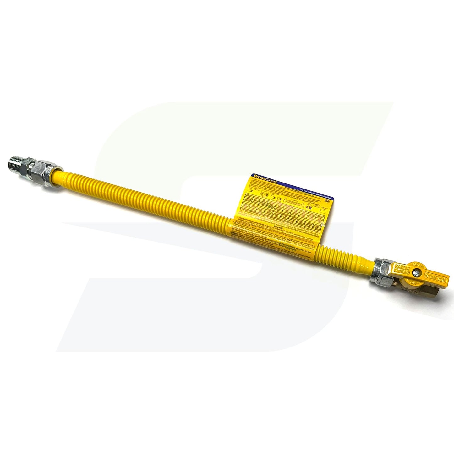 CSSC4K-36 - ProCoat Stainless Steel Gas Connector with Ball Valve - 1/2" MIP x FIP, 1/2" ID, 36"