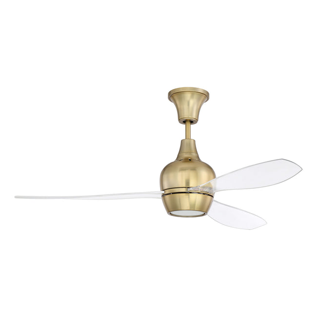 Bordeaux 52" 3 Blade Ceiling Fan with Light Kit - Satin Brass
