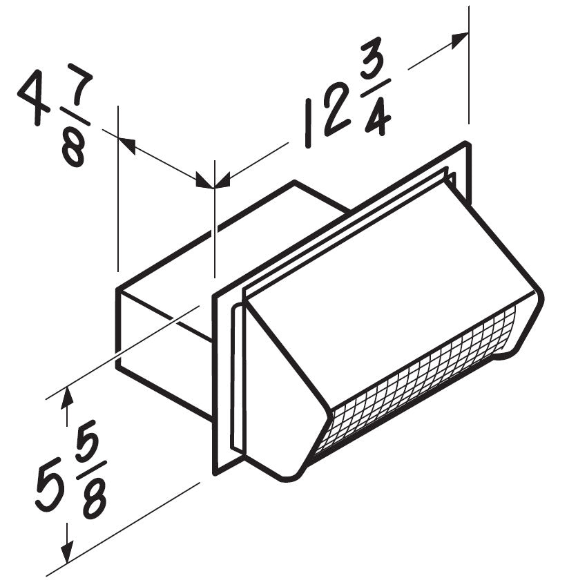 639 - Steel Wall Cap for 3-1/4" x 10" Duct - Black
