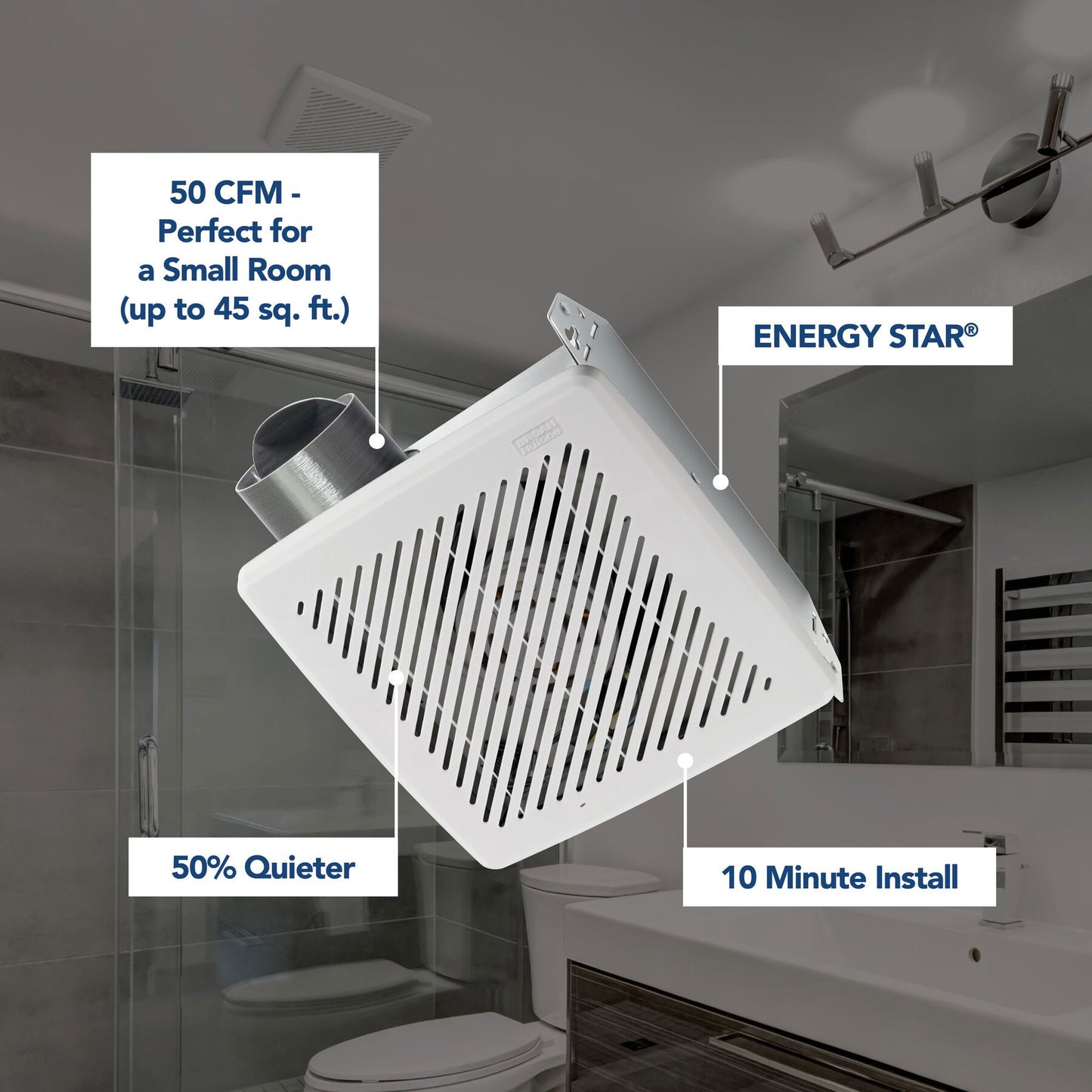 688ES - Ceiling / Wall Ventilation Fan - 2.0 Sones - 50 CFM