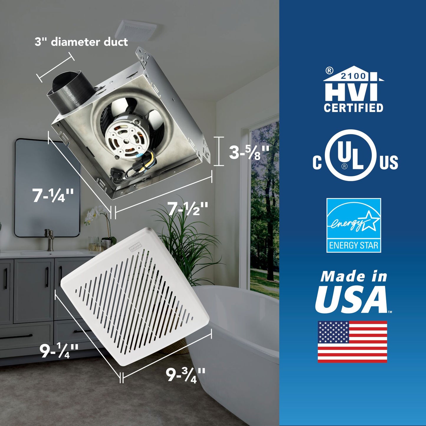 688ES - Ceiling / Wall Ventilation Fan - 2.0 Sones - 50 CFM