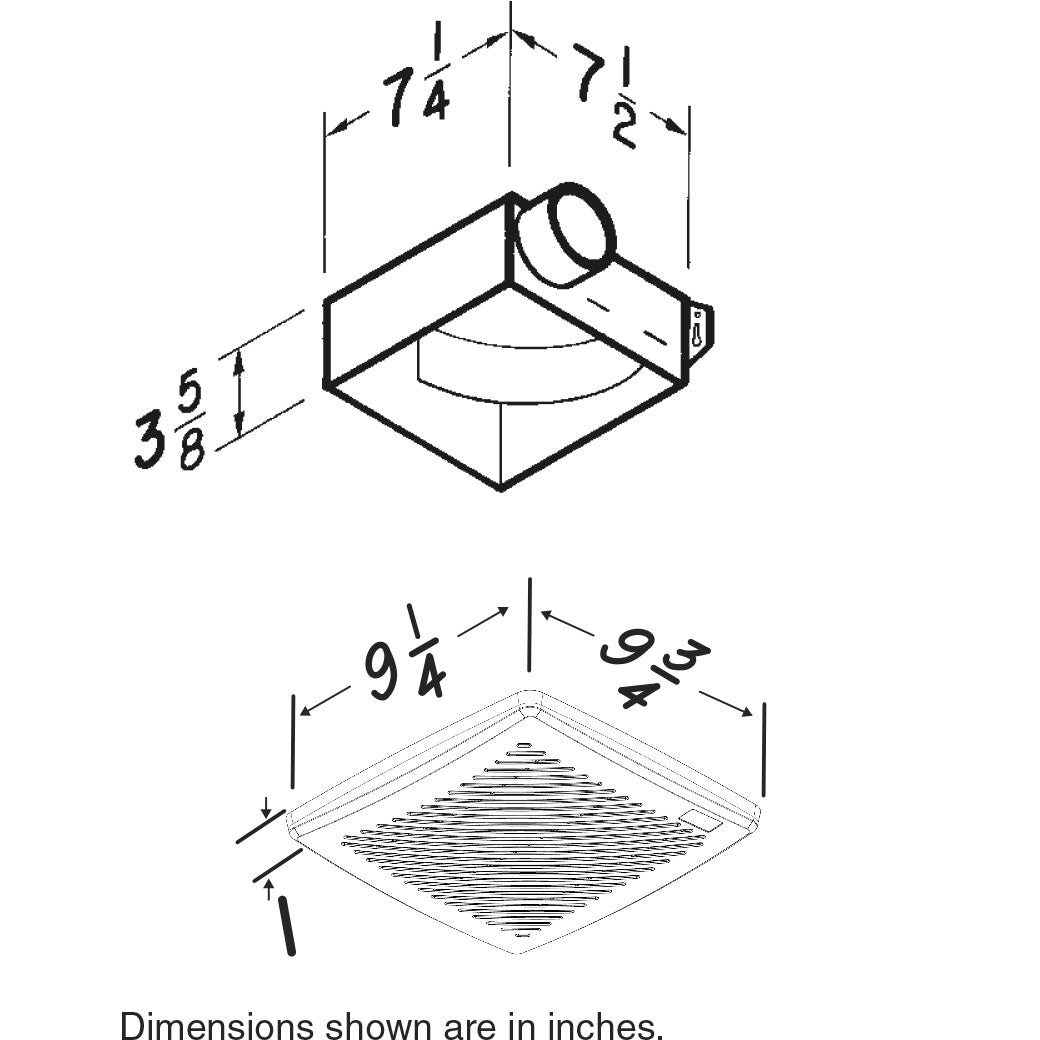 688ES - Ceiling / Wall Ventilation Fan - 2.0 Sones - 50 CFM