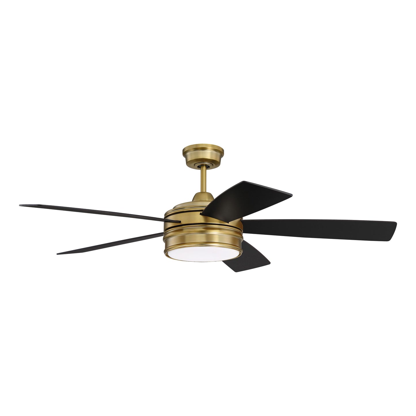 BRX52SB5 - Braxton 52" 5 Blade Ceiling Fan with Light Kit - Remote & Wall Control - Satin Brass