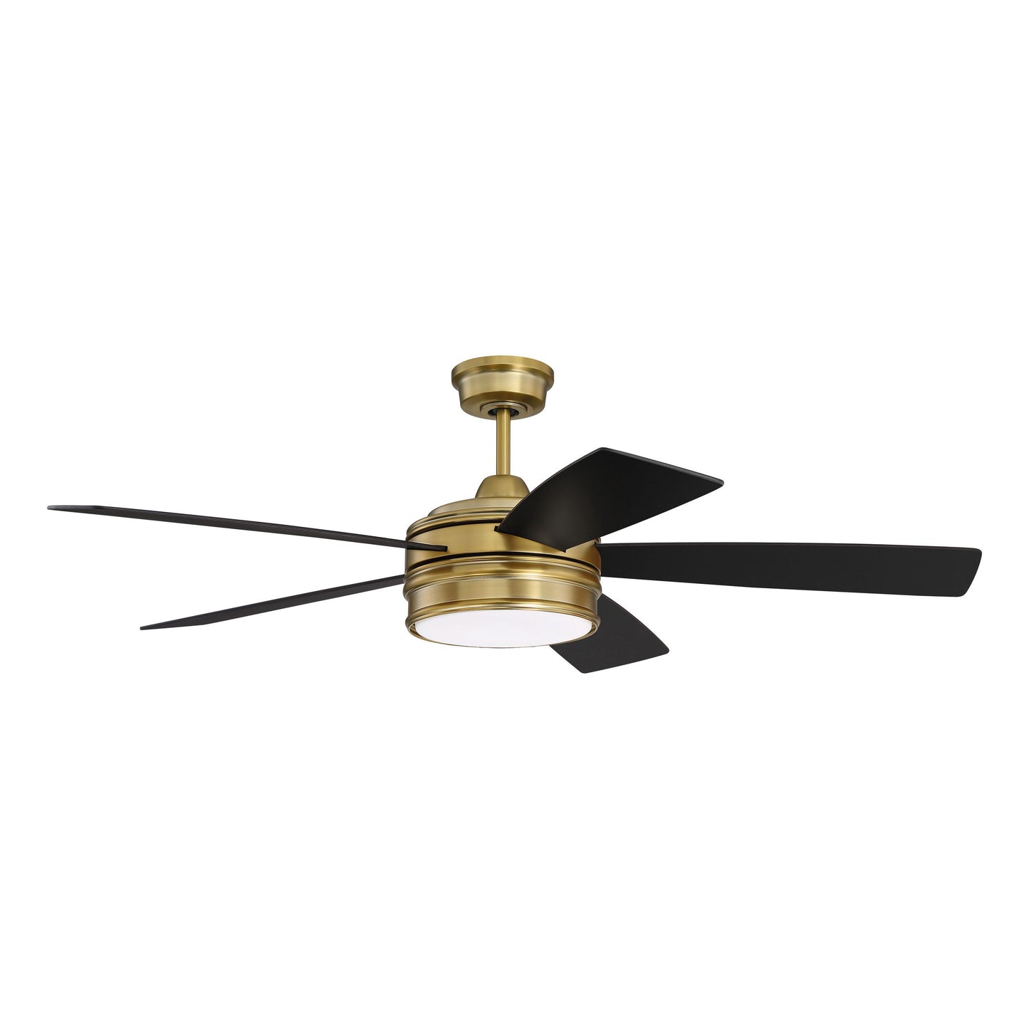 BRX52SB5 - Braxton 52" 5 Blade Ceiling Fan with Light Kit - Remote & Wall Control - Satin Brass